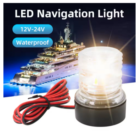Luz de Navegação LED 12V 360° para Âncora – Barcos e Iates