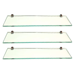 kit com 3 prateleiras em vidro 40 cm x 10 cm vidro de 6mm. .