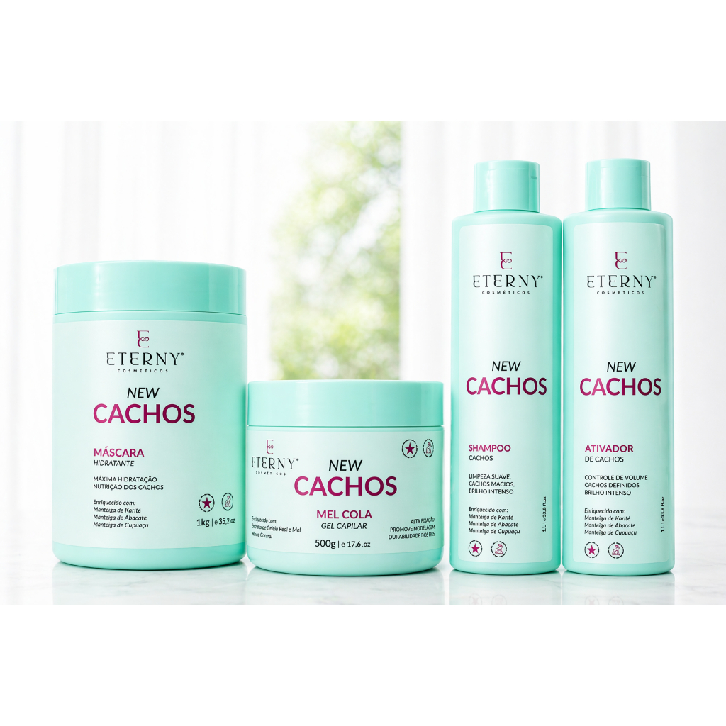 Linha cachos - Tratamento Completo Eterny Cosméticos Cachos Perfeitos -  definição, hidratação profunda, brilho e maciez