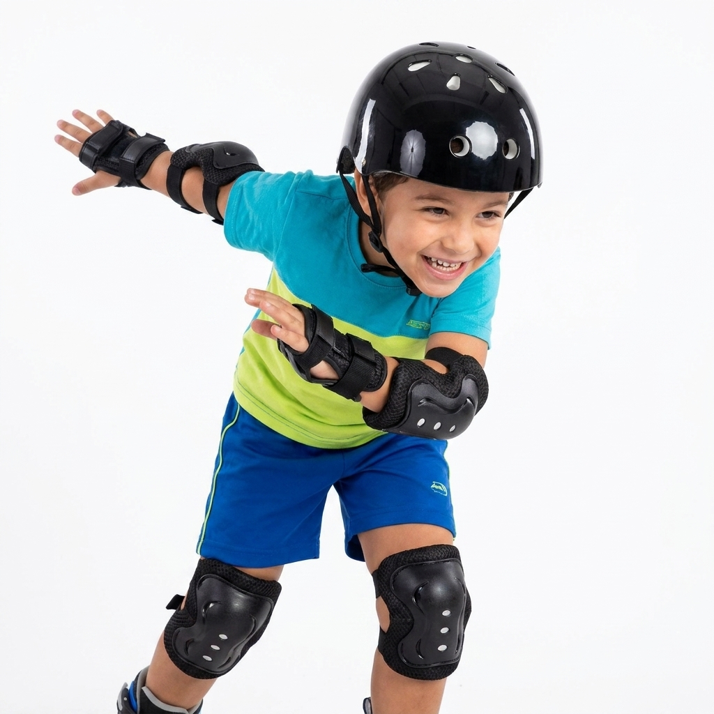 Kit Proteção Infantil Capacete Joelheira Cotoveleira e Munhequeira Para Patins Skate Patinete