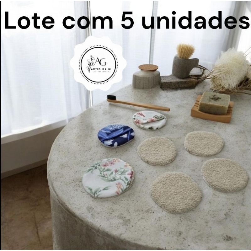Ecopad disco de limpeza facial reutilizavel 100% atoalhado de algodão