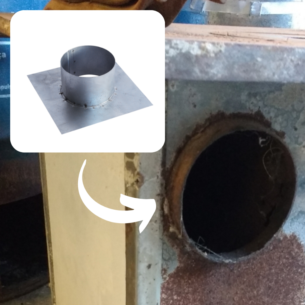 Detalhes do Reparo Saída de Cano Fogão a Lenha 110 a 130mm Chaminé Aço Galvanizado