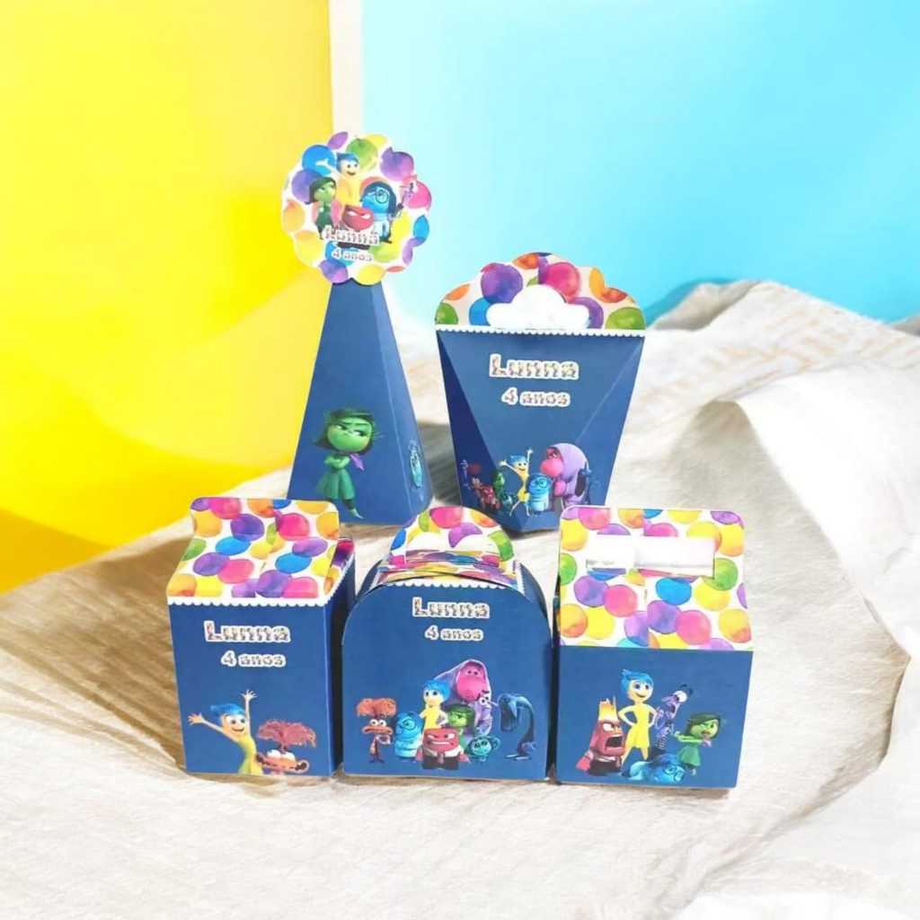 Personalizados Caixinhas com nome e idade Divertidamente Festa Aniversário Lembrancinhas