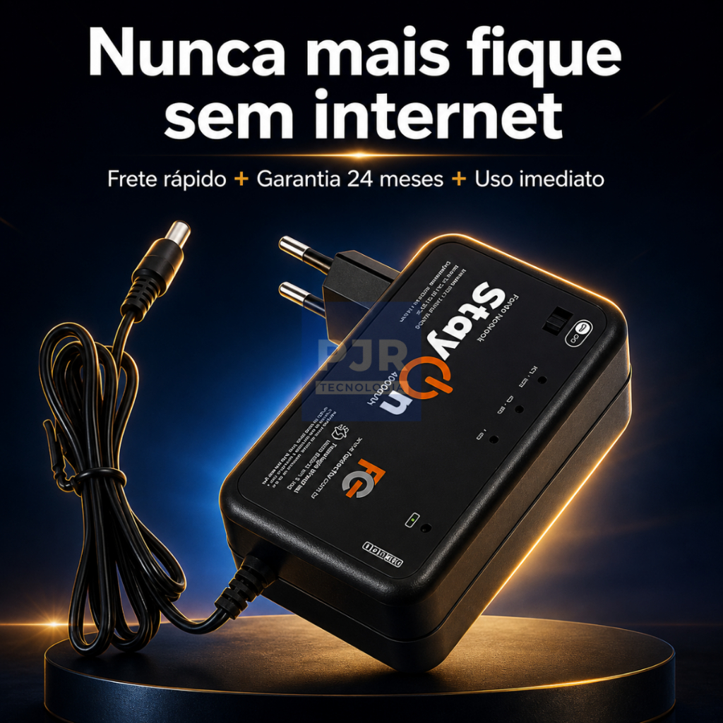 Fonte Nobreak Stayon Para Roteador Bateria 4000mAh para até 7h Bivolt Automatico Saída 5/9/12V 1A