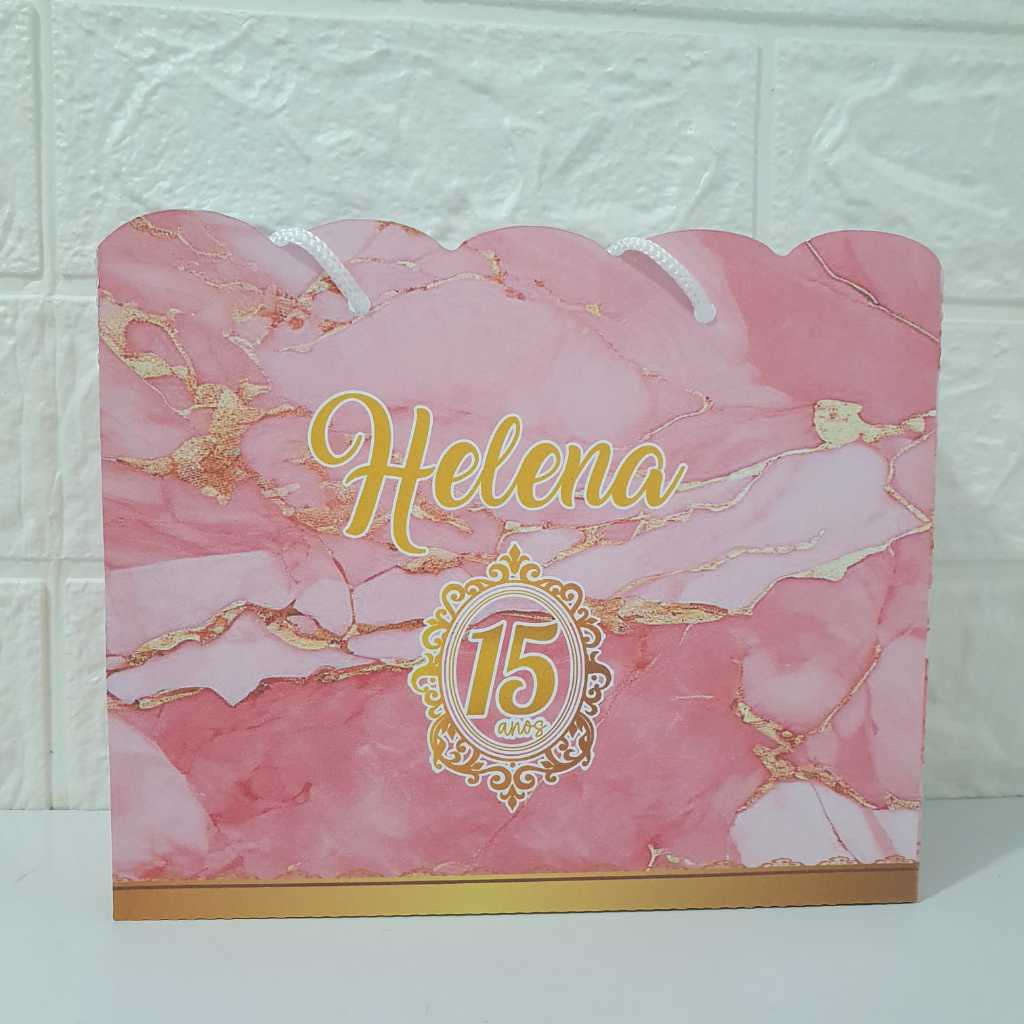 Sacolinha Lembrancinha Personalizada – Sacolinha Tema 15 anos Cor Rosa/ Rose
