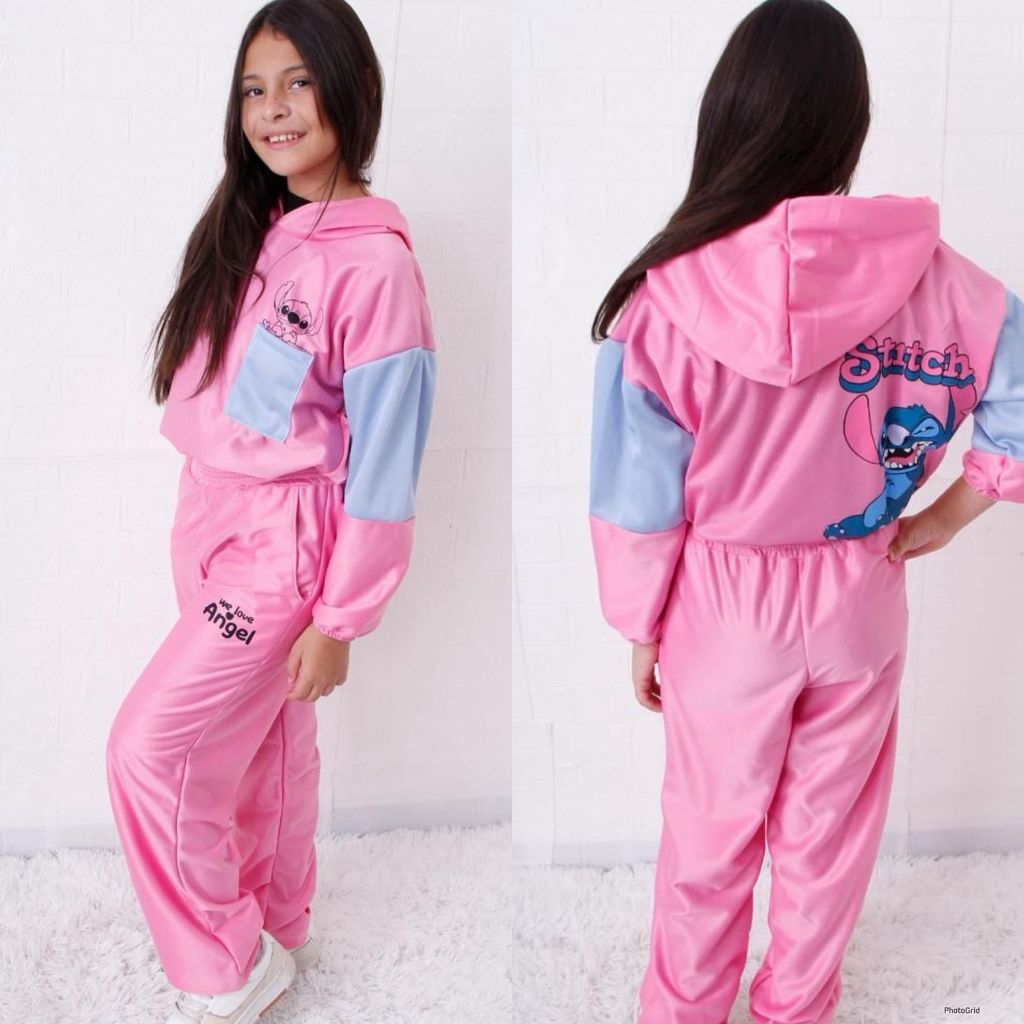 Conjunto Infantil Feminino Inverno Quentinho e Estilosa Calça e Casaco Blogueirinha