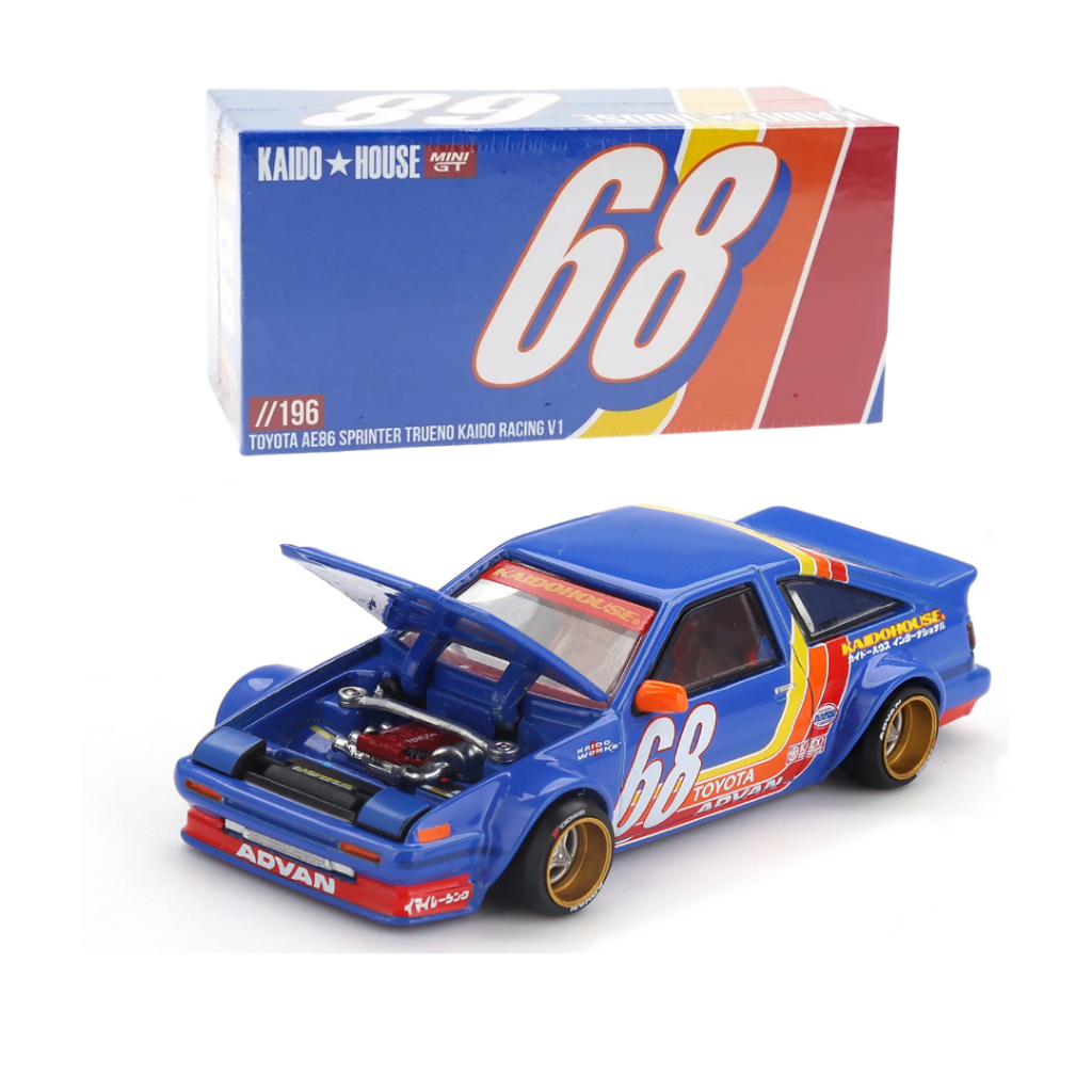 KAIDO HOUSE 196 - Toyota AE86 Sprinter Trueno Kaido Racing V1 MINI GT MINIATURA 1/64