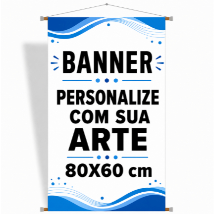 Banner Personalizado Foto Logo Sua Arte 80x60 Impressão Lona Prova D'Água