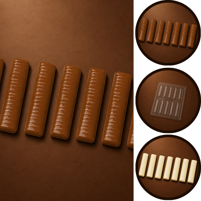 1~10 FORMA SIMPLES BOMBOM TIPO PRESTÍGIO CÓD.:327 - (E3) EM ACETATO BWB PARA BOMBOM DOCES. (CHOCO)