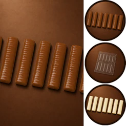 1~10 FORMA SIMPLES BOMBOM TIPO PRESTÍGIO CÓD.:327 - (E3) EM ACETATO BWB PARA BOMBOM DOCES. (CHOCO)