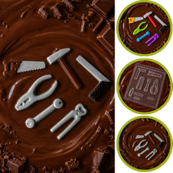 1~10 Forma Simples em Acetato BWB Para Bombom, Doces, e Confeitaria Dia Dos Pais Cód.362-Ferramentas (H7) (CHOCO)