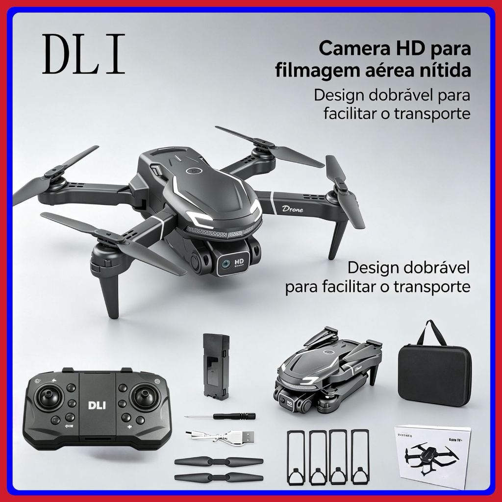 Drone V88 Profissional Alta Definição Câmera Dupla Fotografia Fluxo Dobrável RC Quadcopter DLI 🚁
