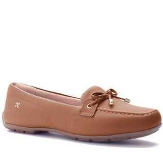 SOFTLI SAPATO FEMININO TIPO MOCASSIM CONFORTÁVEL COR ÂMBAR(MARROM)