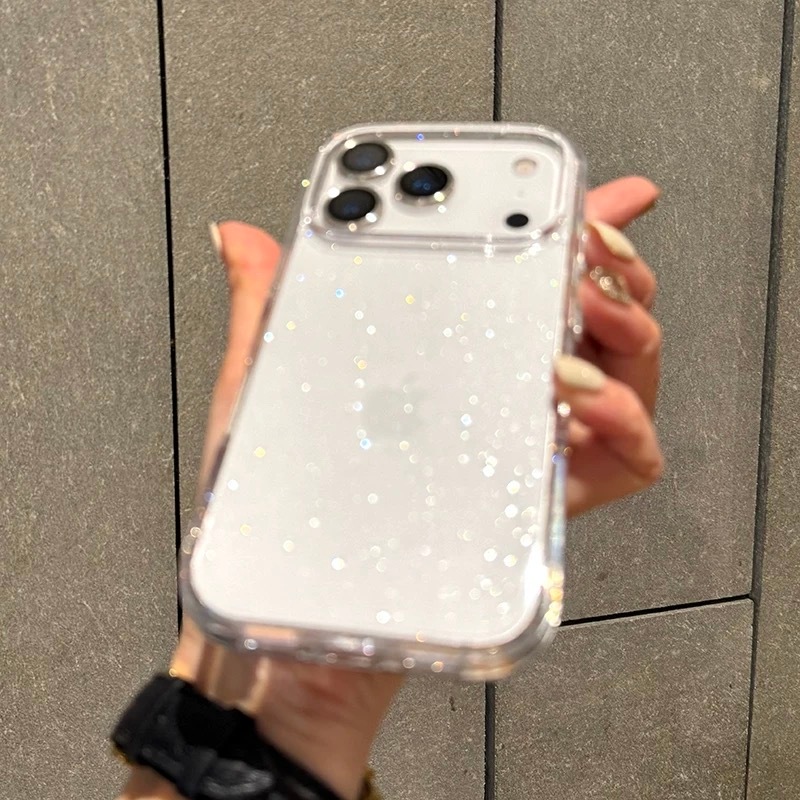 Detalhes do Capa Transparente com Glitter Premium Para 17 PRO MAX ✨ Antichoque com Proteção de Câmera | Brilho Elegante para iPhone