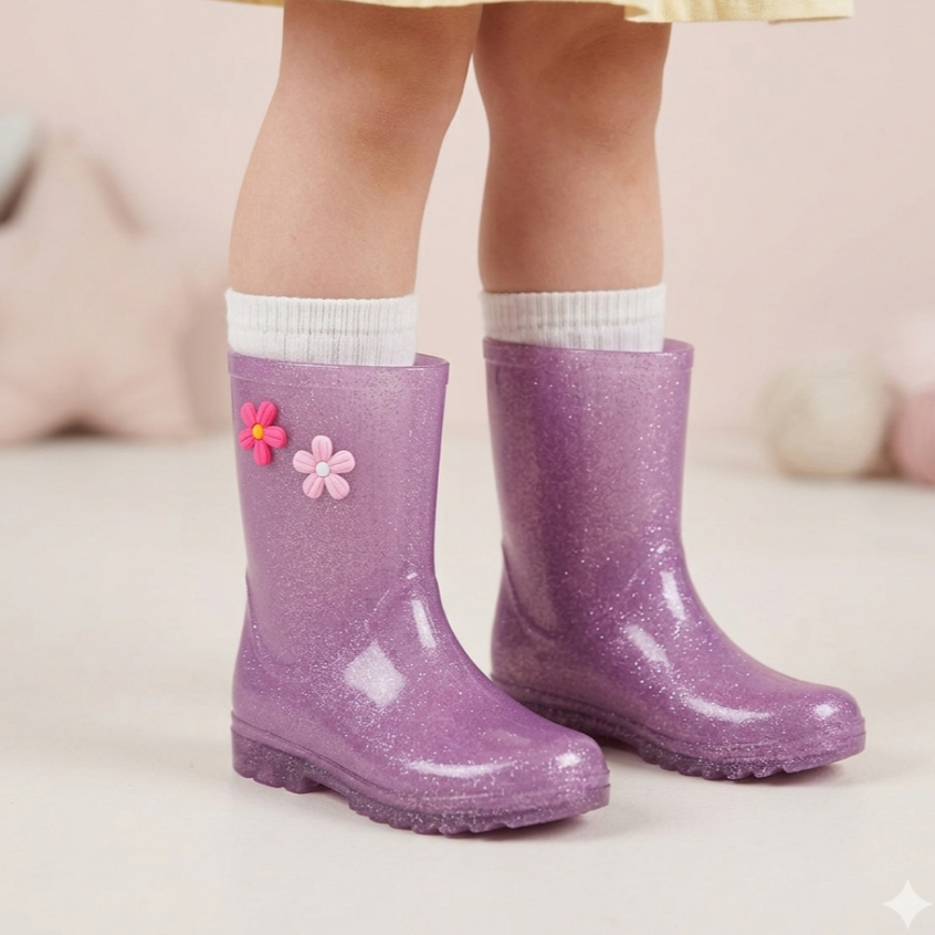 Bota Galocha Infantil Feminina Botinha Bebê Menina Glitter Lançamento
