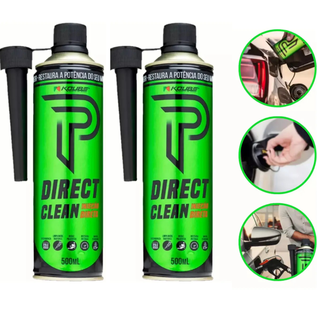 Kit 2 Direct Clean Koube 500ml Limpa Bico Injeção Direta Motor Injetor Limpeza