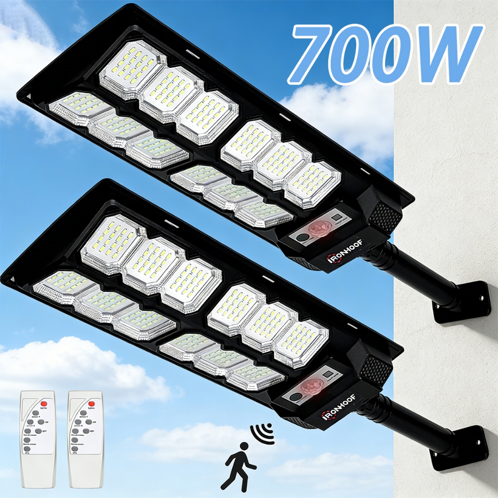 kit 2 Luminária Solar Externa Luz Solar Iluminação Externa 700W/600W