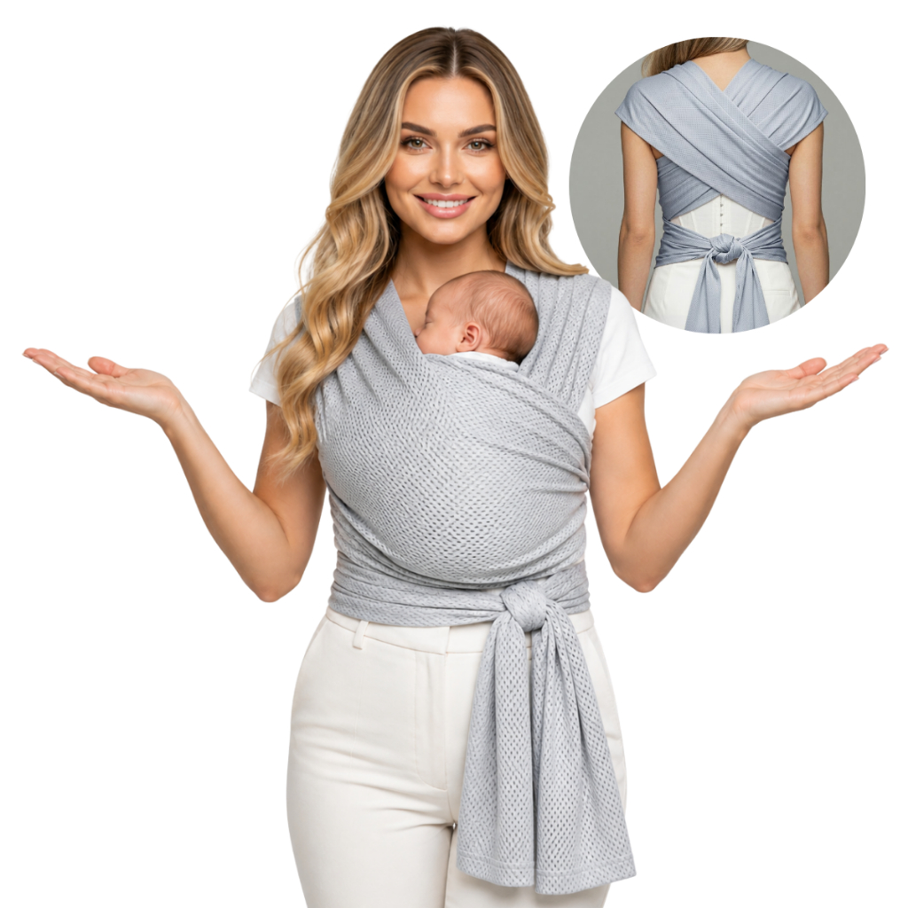 Sling Bebê Slingbebe Canguru Bebe Sling Para Recem Nascido Dri-fit Premium Cinza Único