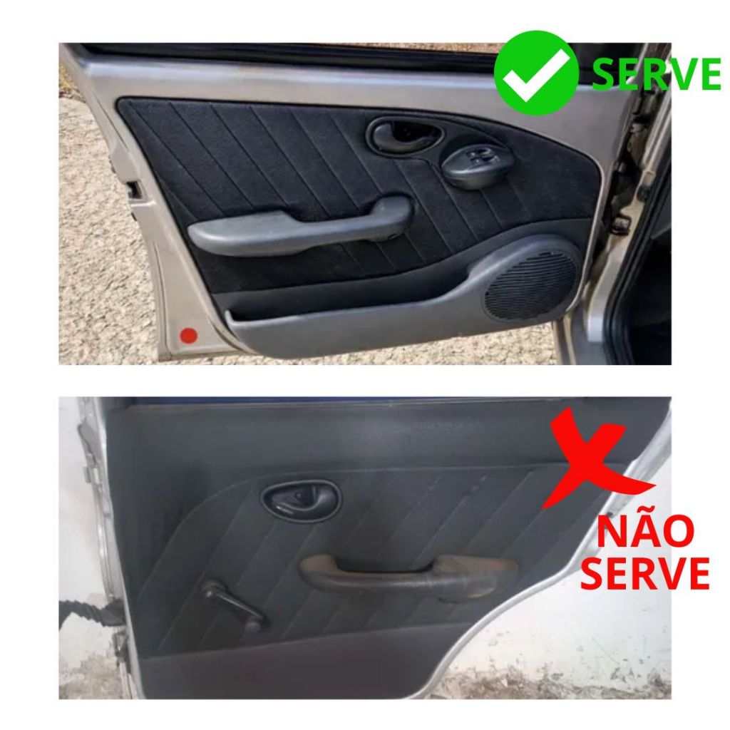 Kit Forro Porta Dianteira e Traseira Palio Siena 4 portas Courvin Preto — imagem 2 de 2