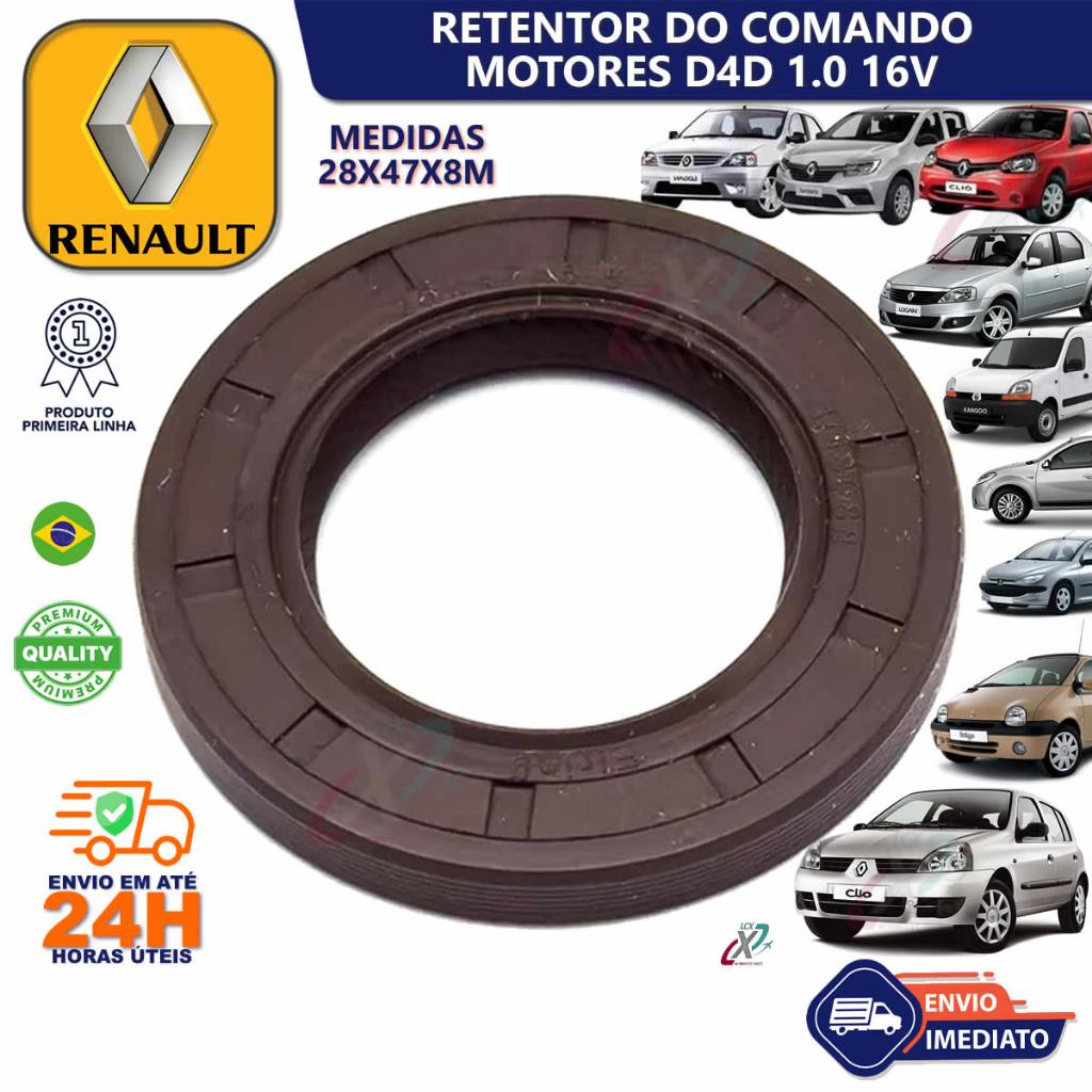 Retentor Comando de Válvulas Renault Clio Logan Sandero Kangoo Twingo Peugeot 206 March 1.0 16v D4D