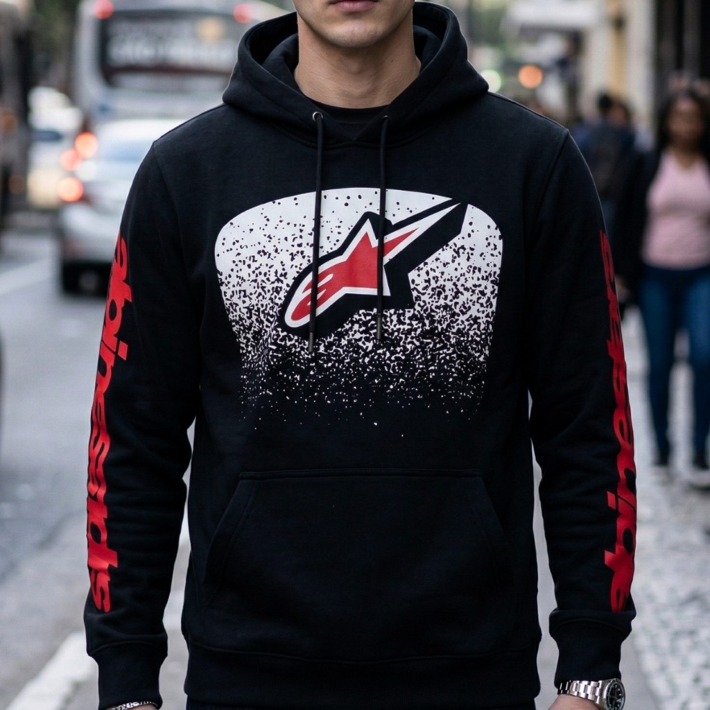 Jaqueta Moletom Alpinestars Obsessed Preto Blusa Frio, Casaco Masculino, Roupa Moto