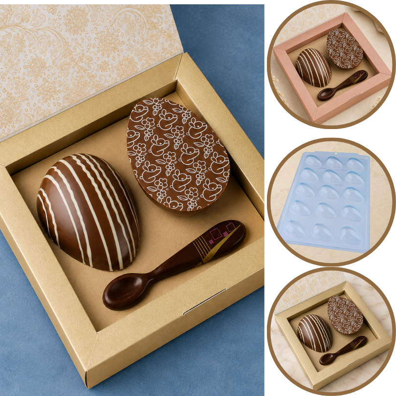 1~5 Forma BWB Simples Semiprofissional, Alto Rendimento Doces Finos Chocolates Cód. 3623 - SP Ovo Liso 50g (CHOCO)