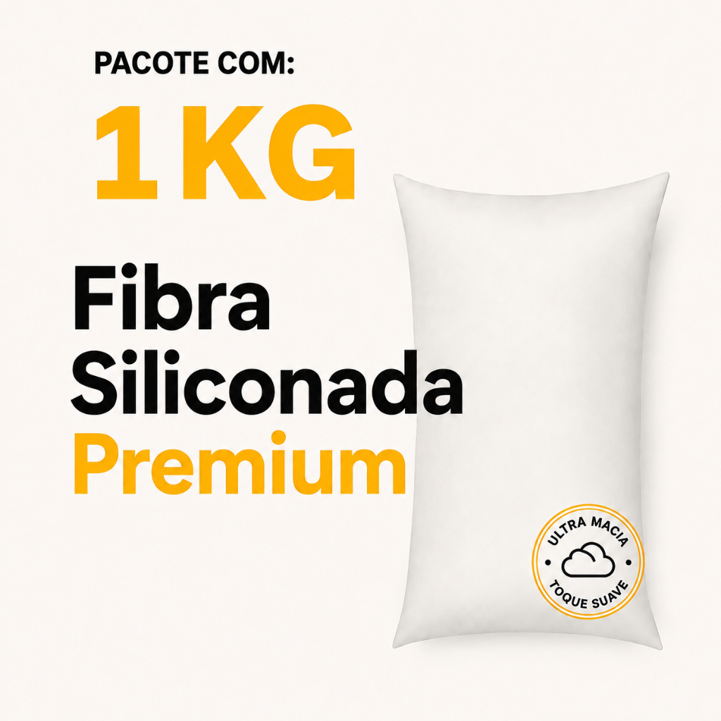 1kg Fibra Siliconada Refil Enchimento Almofada Lavável