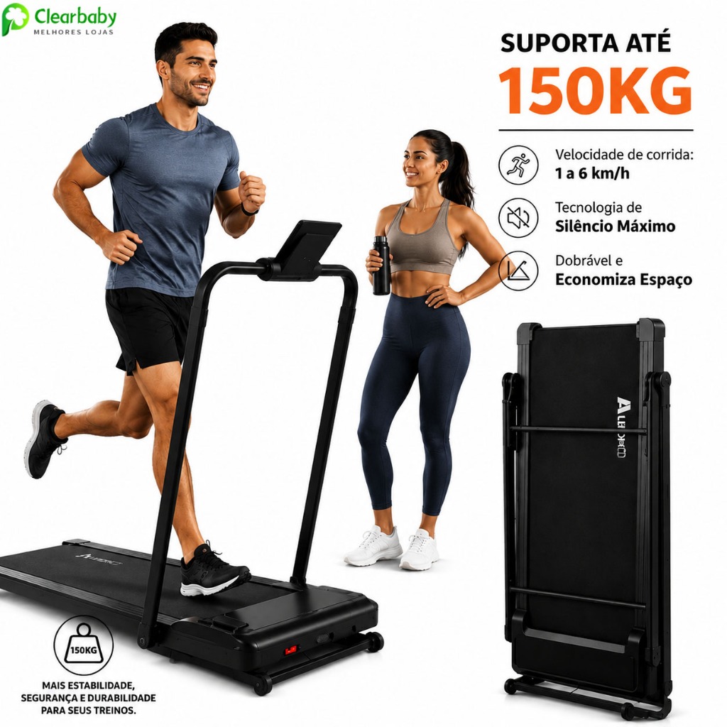 2.0HP Esteira Elétrica Portátil Dobrável com Controle Remoto para Caminhada e Corrida Suporta 150 kg