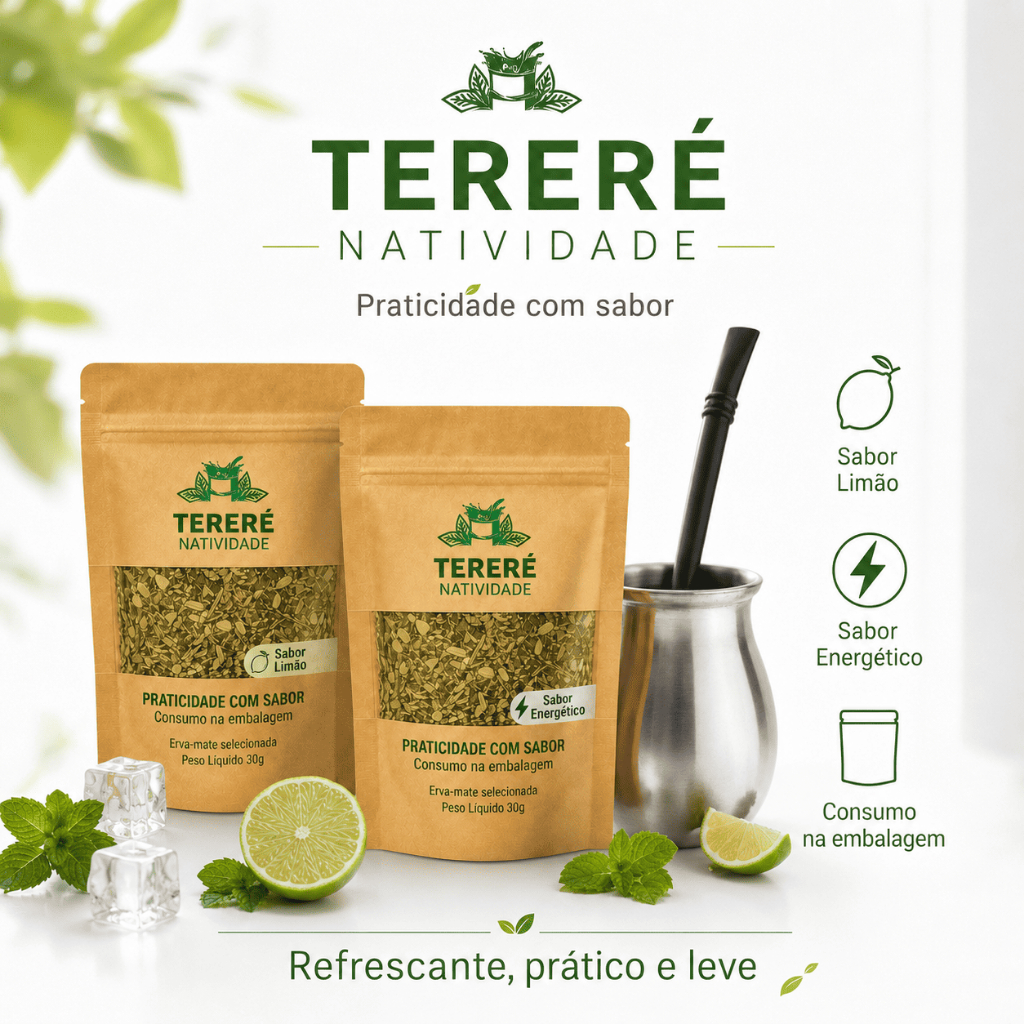 Terere Natividade Kit 2 Erva Mate Limao Energetico Consumo Embalagem 30g Refrescante Rapido Pratico