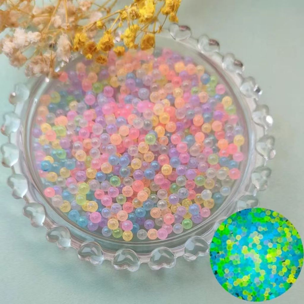 Miçanga Efeito Luminoso 6mm/8mm/10mm-100-300pcs Aplicável a vários acessórios de pulseira de moda de