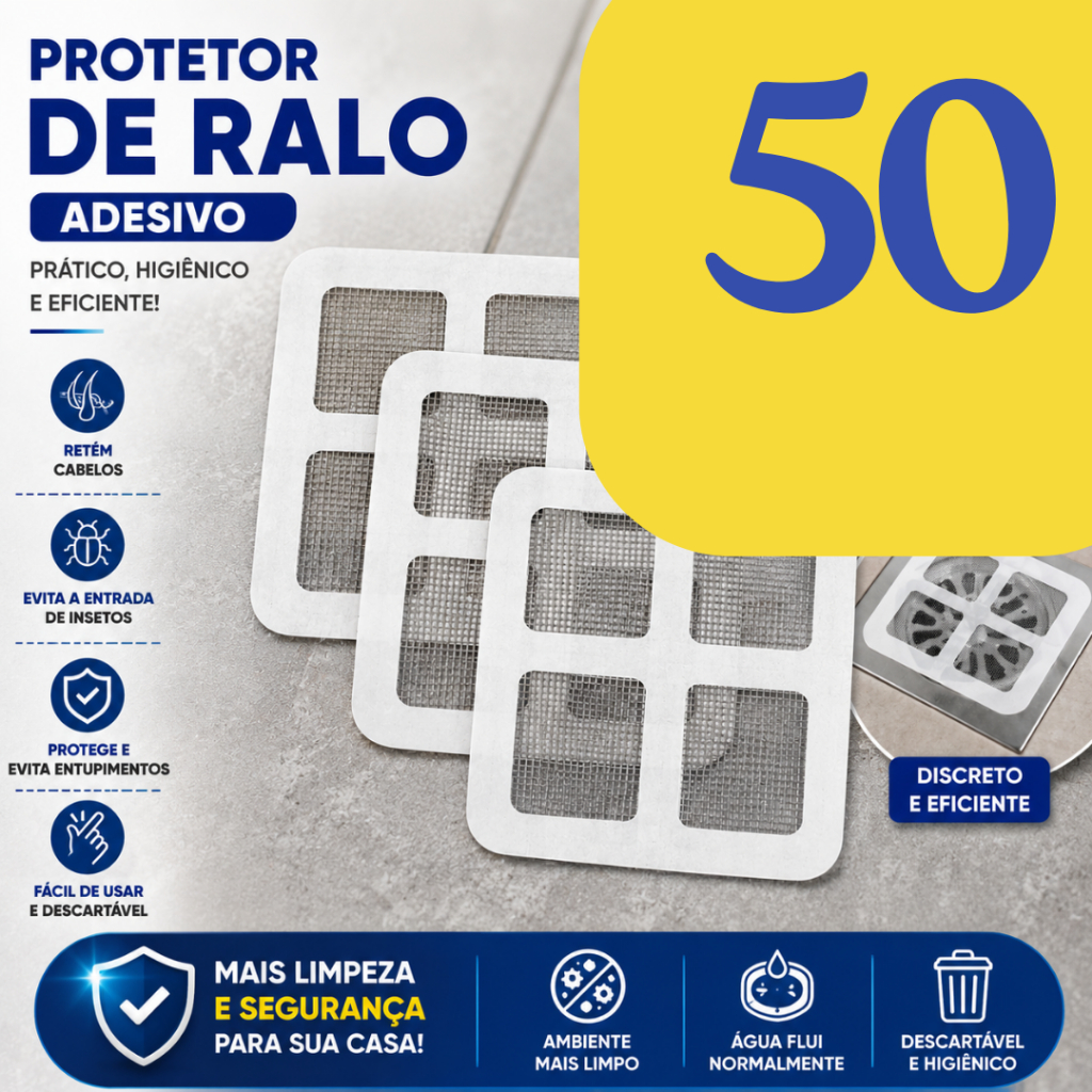 Protetor filtro de ralo autoadesivo - acessório par pia e ralo evita entupimento