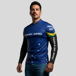 Camisa Com Proteção Solar Uv50+ União Agro Leve Unissex Trabalho