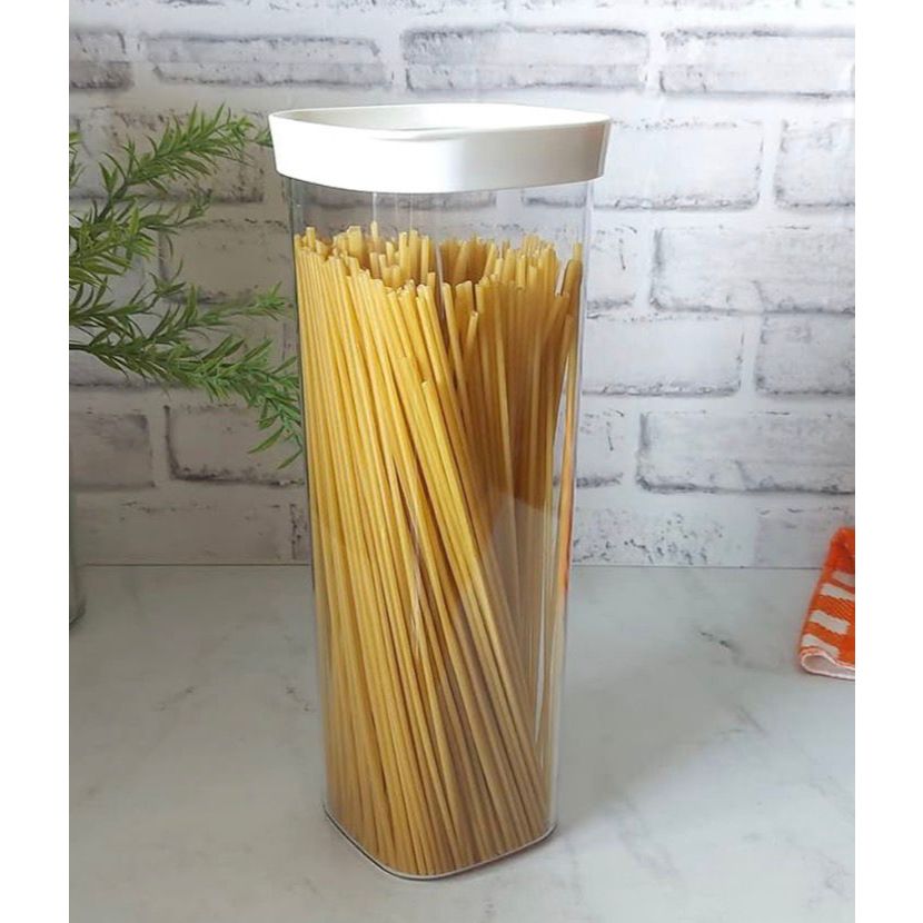 Pote Hermético de 1500 Ml para alimentos e Mantimentos com Tampa Branca/ Pote macarrão