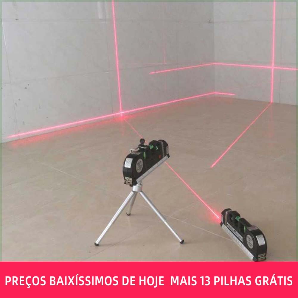 Trena Laser Profissional Nível de Bolha Multifunção com Linha Cruzada Mira Laser Ferramenta de Precisão Envio Imediato