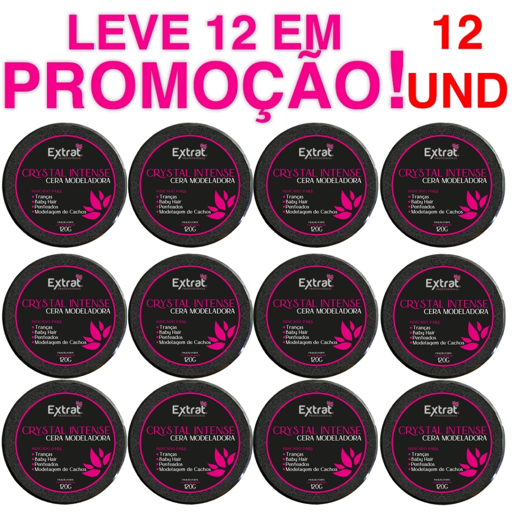 12 Cera Modeladora Tranças Box Braid Baby Hair Profissional Cachos Modelar Extrat Professional 120g