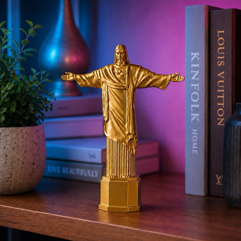 Escultura Cristo Redentor Rio de Janeiro Decorativa Religiosa Rio de Janeiro Enfeite Sala Estante Fé