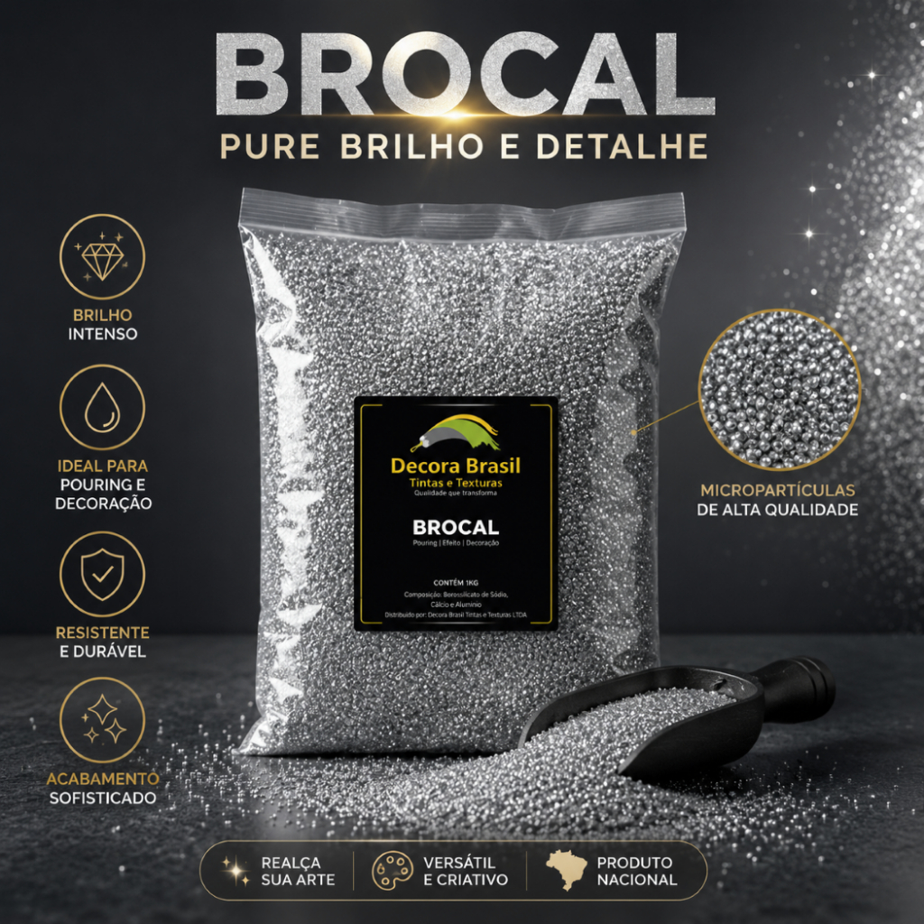 Glitter Brocal Prateado 500g Brilho Purpurina Para Pintura Artesanato Fantasia Carnaval Decoração