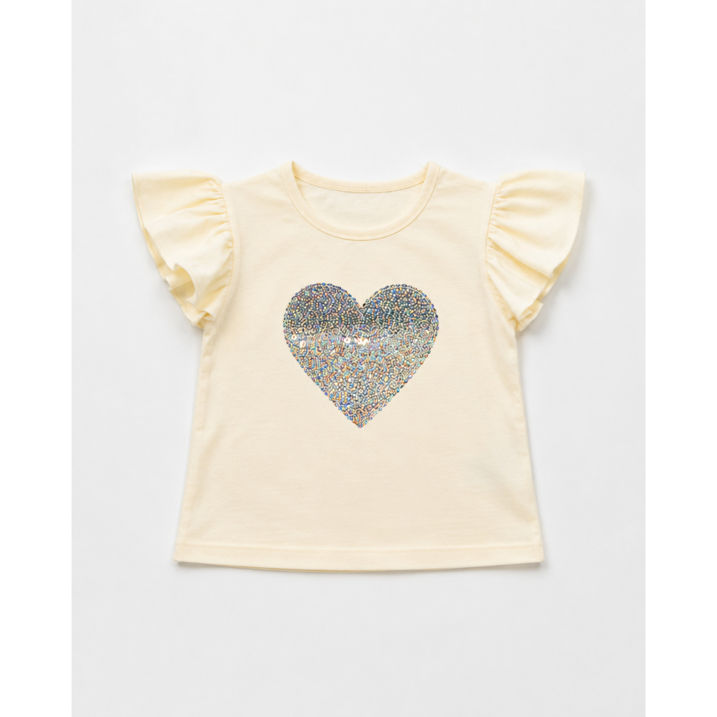 Kit 3 Blusas Infantil Marisa Menina Verão Algodão Paetê Manga Babado + Varinha Mágica — imagem 2 de 2