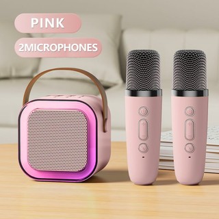 Caixa De Som C/ Microfones Alto-falante Bluetooth Karaoke com Microfone Luz ambiente RGB✨