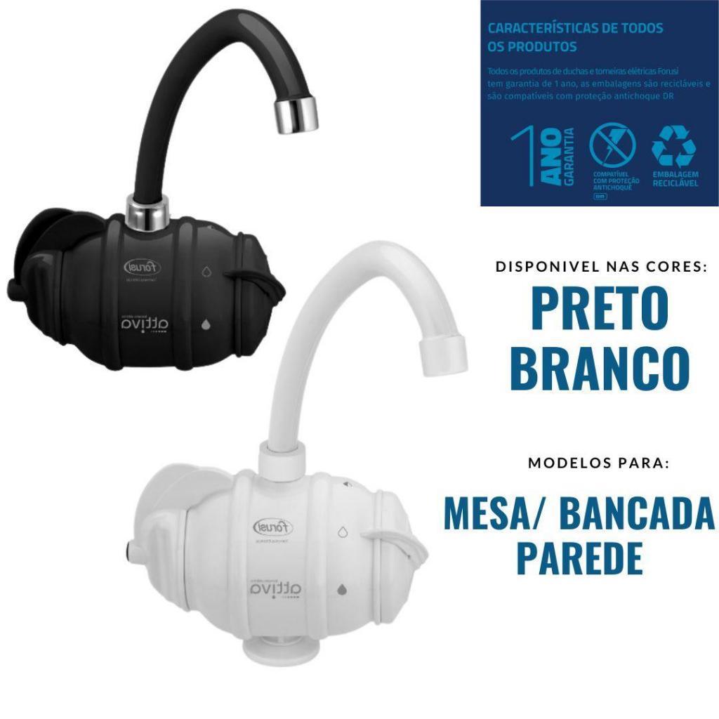 Torneira Elétrica 3 temperaturas 5400w- 127v ou 220v ATTIVA FORUSI Mesa ou parede