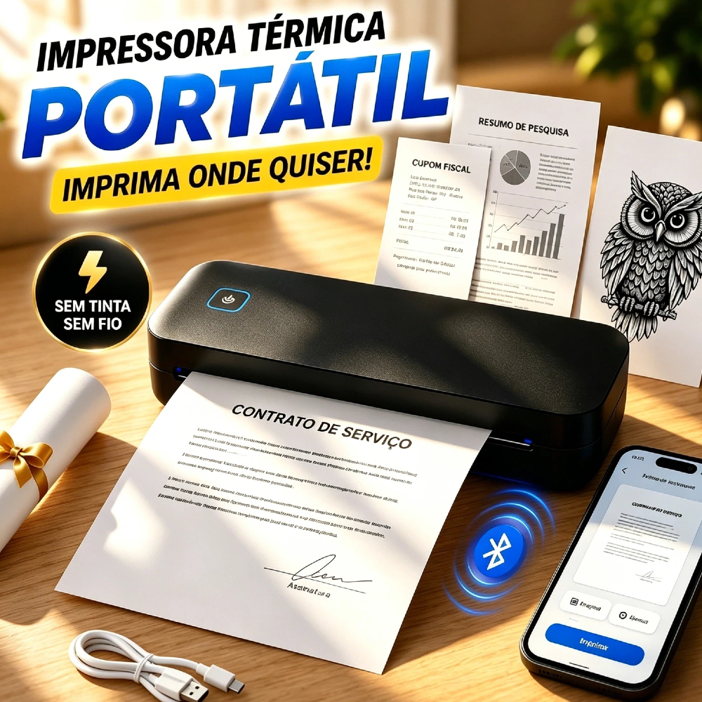 2 Em 1 Impressora Térmica A4 57-216mm Bluetooth Portátil Multiuso Transferência para Tatuagem