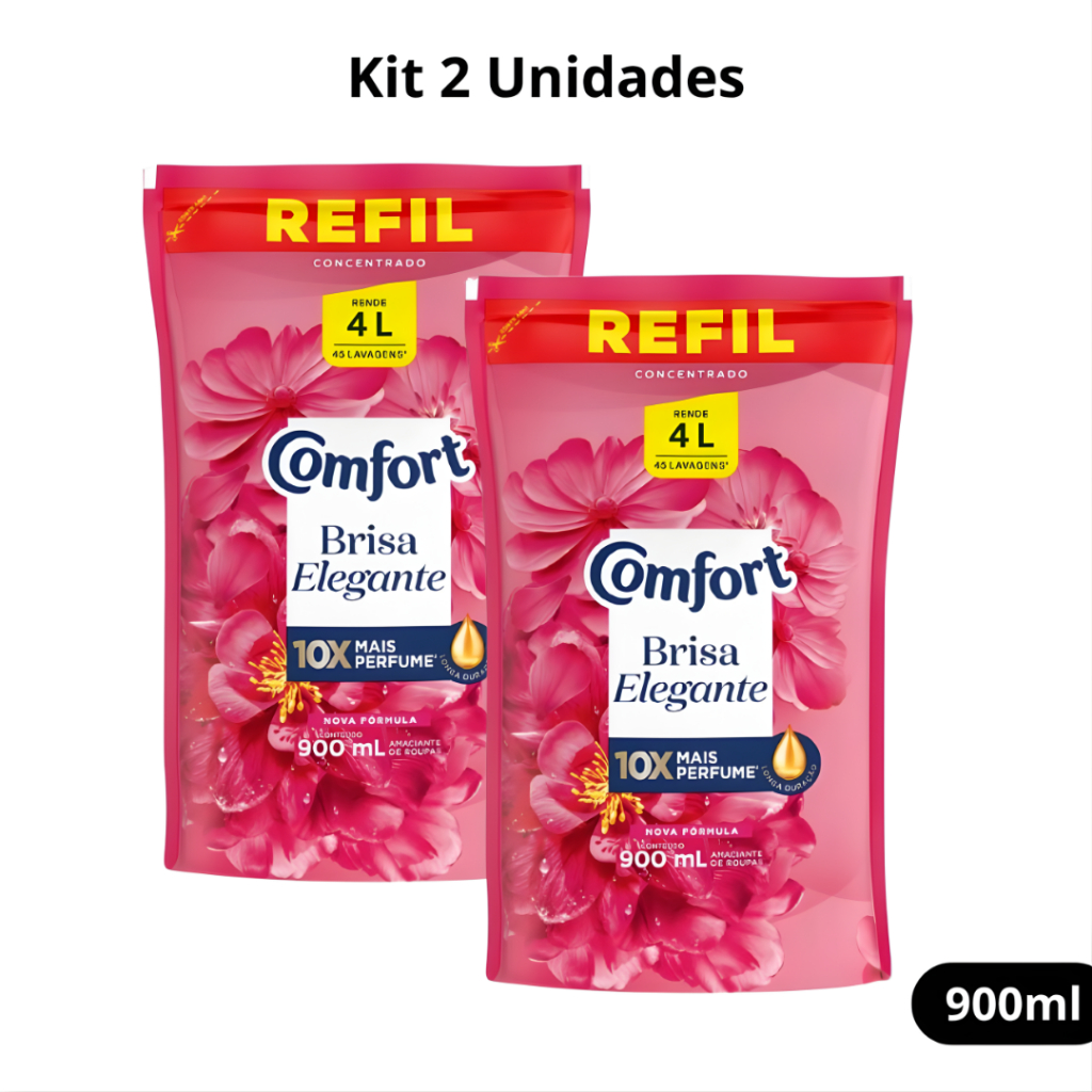 Kit 2 Amaciante Comfort Brisa Elegante Sachê 900ml