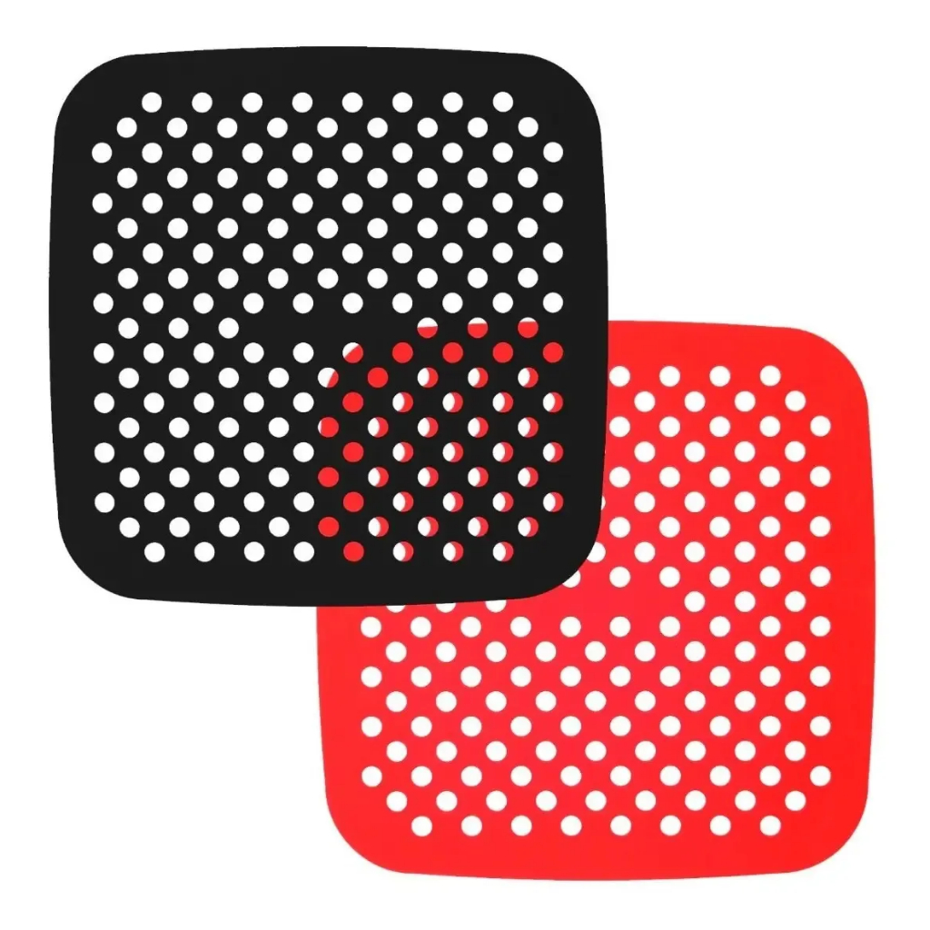 Tapete Protetor de Air Fryer 19cm Fritadeira Elétrica QUADRADO Multiuso de Silicone