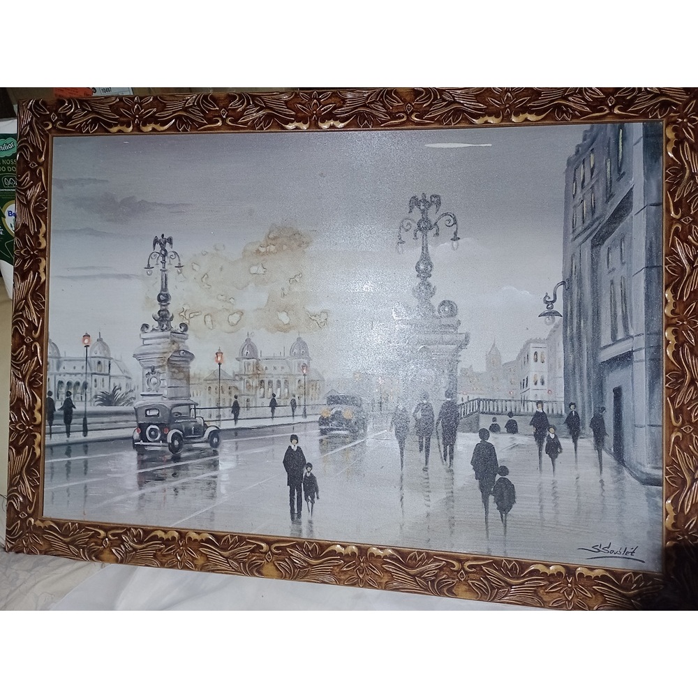 Grande Quadro Usado para Restaurar Cena Inglesa Réplica/Ler Descrição ver Fotos