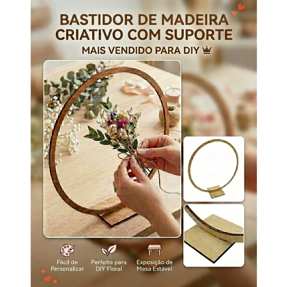 35 Centros De Mesa Bastidor Aro Redondo com base MDF Premium 30cm Festa Enfeite Lembrança