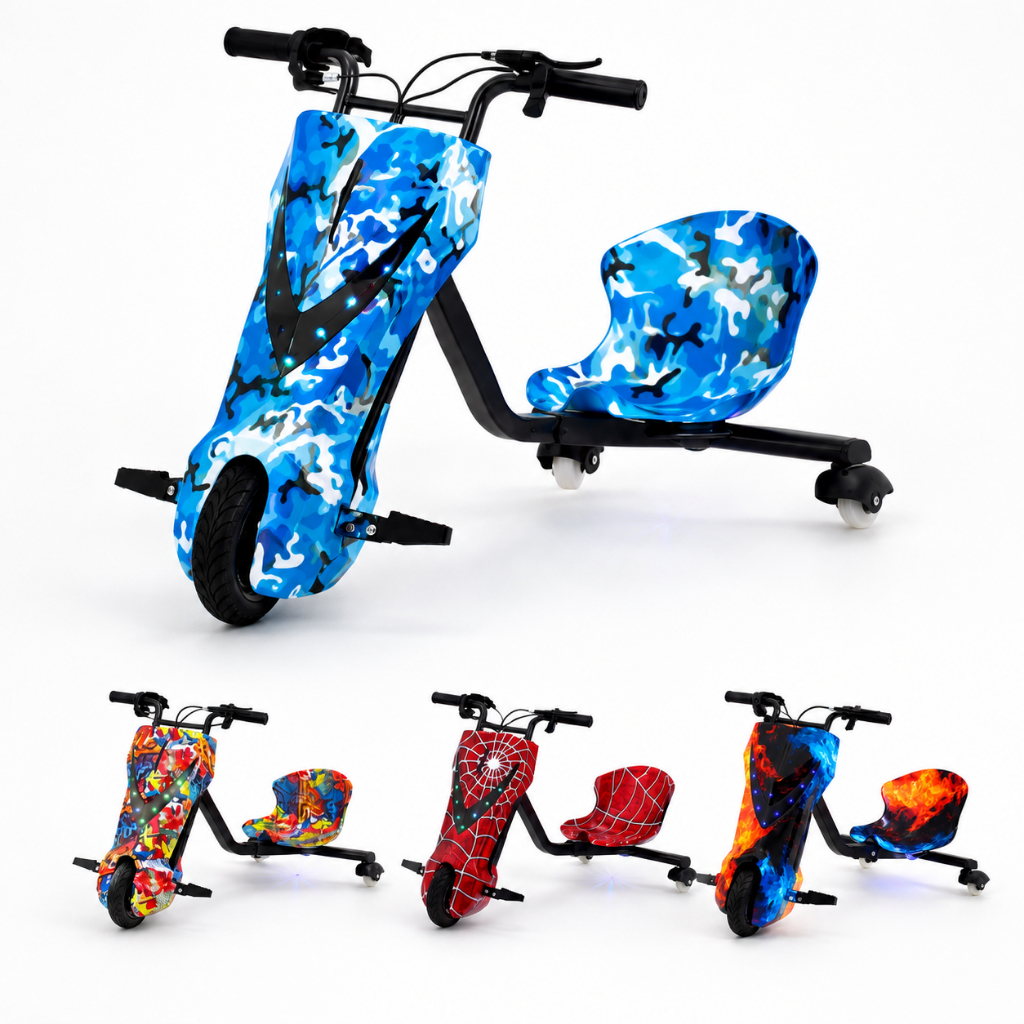 Triciclo Patinete Elétrico Drift "8 Polegadas Infantil 350w Led Bluetooth 3 Velocidades