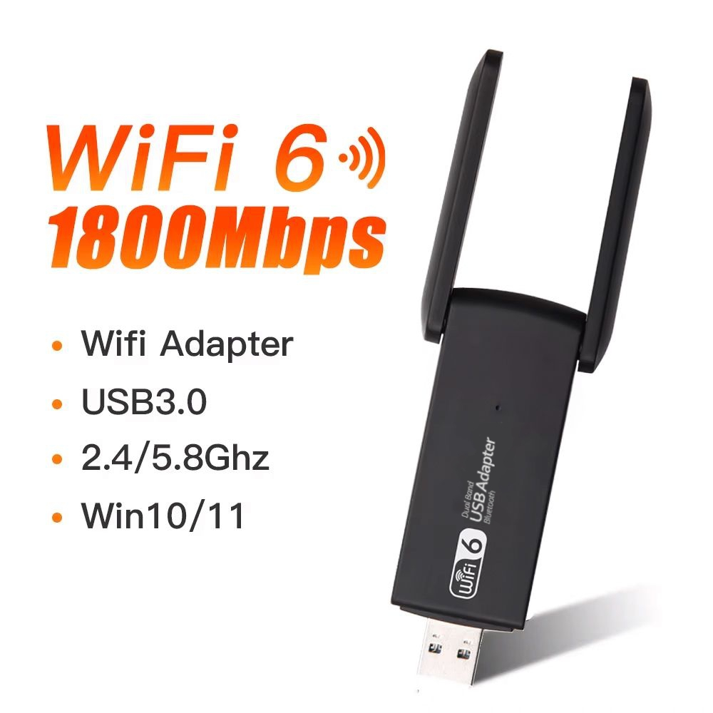 Adaptador Receptor Usb Wifi 6 Dual Band Wireless e Bluetooth 4.2 Duas Antenas Ultra Rapido