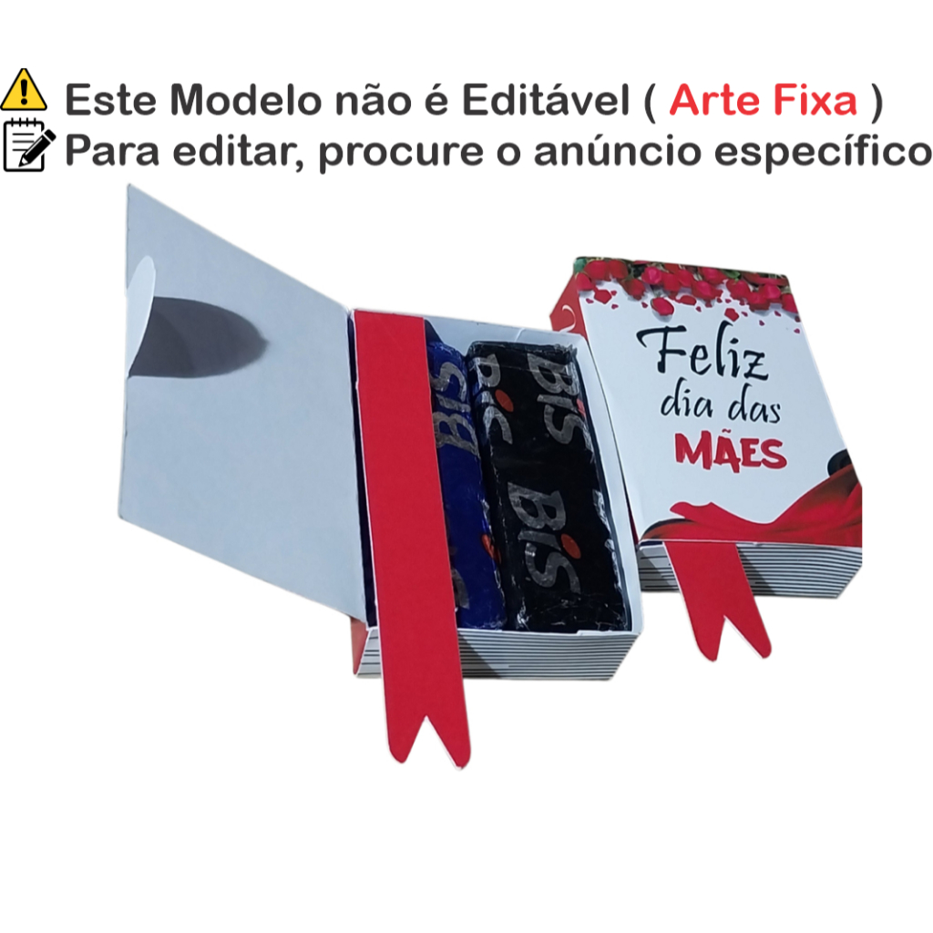 Lembrancinha Mini Livro Dia das Mães Porta Bis | Mimo dia das Mães -Dia das mães pétalas vermelhas cod. dmapv