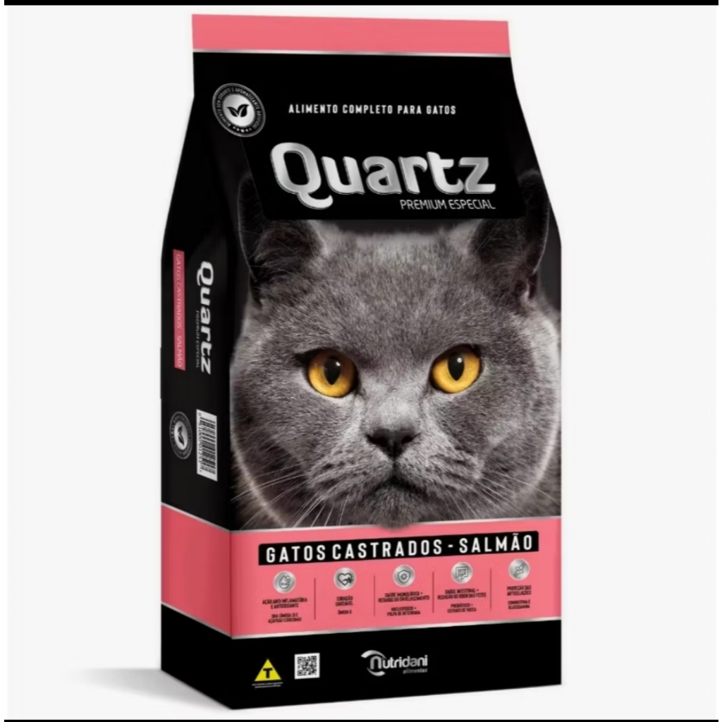 Quartz Ração Premium Especial Gatos Castrados Adulto- Salmão 15Kg