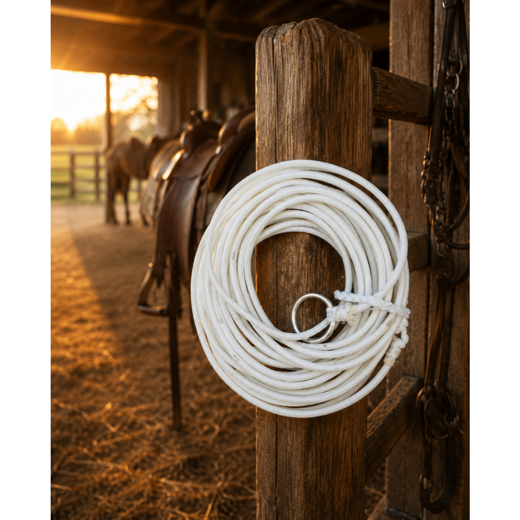 Laço Nylon Americano Boi Cavalo 12 metros Corda Profissional Campo Resinada Cordavile Chumbado